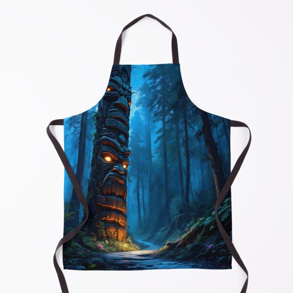 Item preview, Mystical Totem Tower Fantasy Forest Art Print Poster designed and sold by DreamyWallVibes.