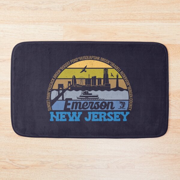 Item preview, Emerson New Jersey Sunset Retro Vintage Local Pride Logo designed and sold by CRHPOD20.