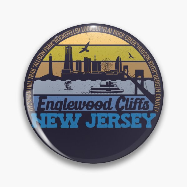 Item preview, Englewood Cliffs New Jersey Sunset Retro Vintage Local Pride Logo designed and sold by CRHPOD20.