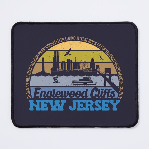 Item preview, Englewood Cliffs New Jersey Sunset Retro Vintage Local Pride Logo designed and sold by CRHPOD20.