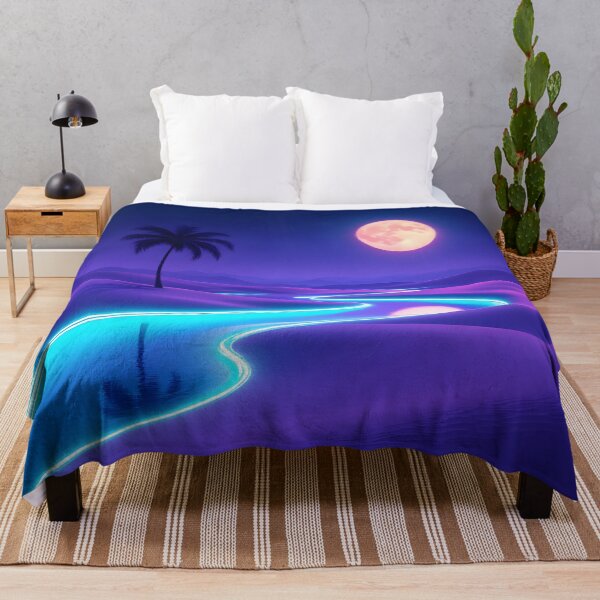 Item preview, Moonlit Blue Oasis – Dreamy Desert Night Landscape designed and sold by DreamyWallVibes.