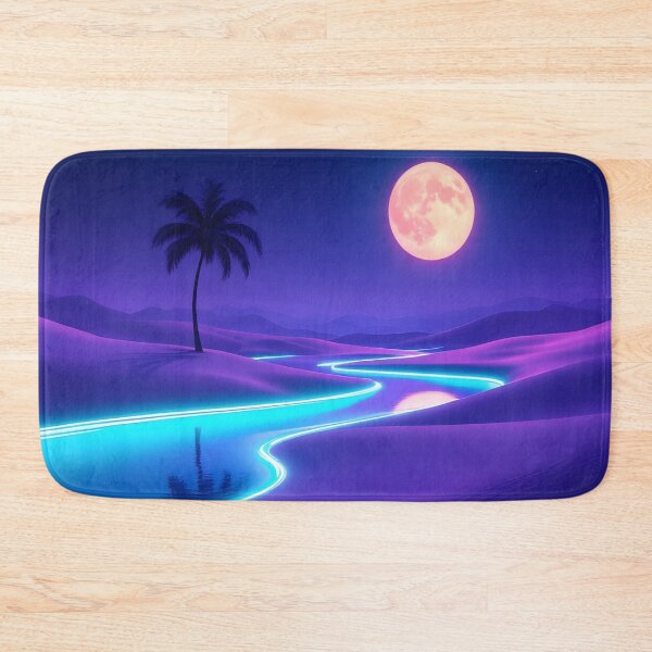 Item preview, Moonlit Blue Oasis – Dreamy Desert Night Landscape designed and sold by DreamyWallVibes.