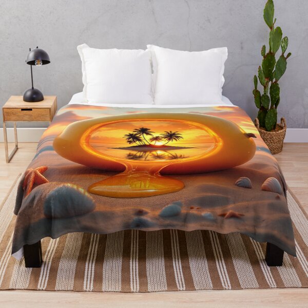 Item preview, Mango Tropical Sunset Portal – Surreal Island Glow Art designed and sold by DreamyWallVibes.