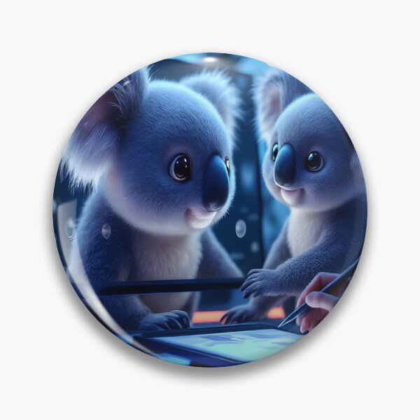 Artikelvorschau, Niedlicher Koala in einem futuristischen digitalen Kunststudio entworfen und verkauft von DreamyWallVibes.