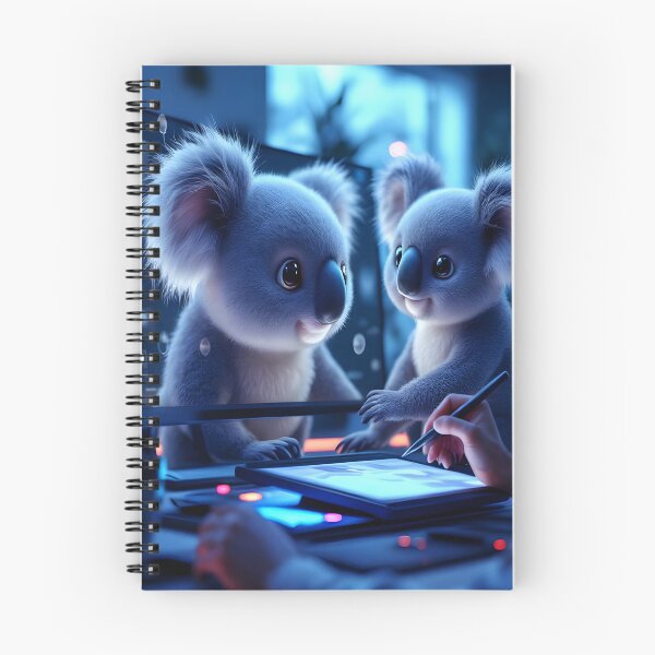 Item preview, Cute Koala in Futuristic Digital Art Studio designed and sold by DreamyWallVibes.