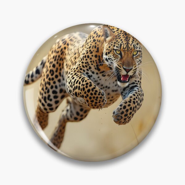 Item preview, "Running Leopard - Wild Safari Big Cat in Action" designed and sold by DreamyWallVibes.