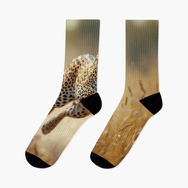 Item preview, "Running Leopard - Wild Safari Big Cat in Action" designed and sold by DreamyWallVibes.