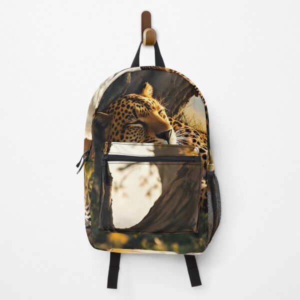 Item preview, Peaceful Leopard and Duiker in African Savanna - Serene Wildlife Art designed and sold by DreamyWallVibes.