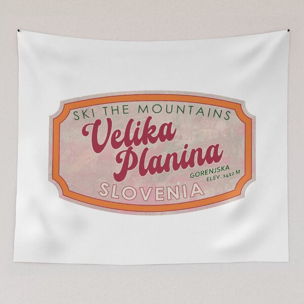 Item preview, Velika Planina, Slovenia, Gorenjska, Ski, textured skiing badge designed and sold by Wanderful-roads.