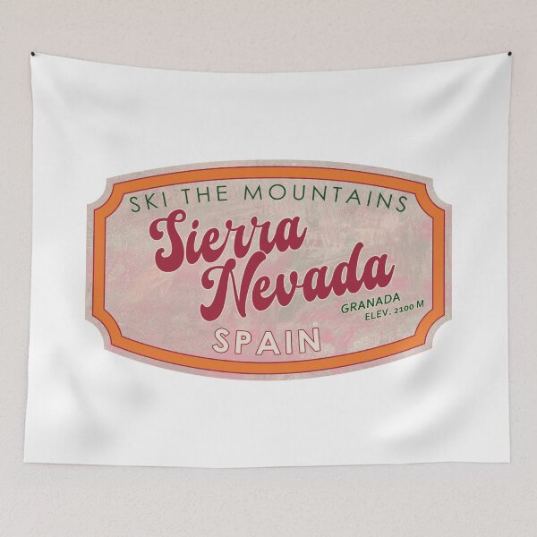 Item preview, Sierra Nevada, Spain, Granada, Ski, textured skiing badge designed and sold by Wanderful-roads.