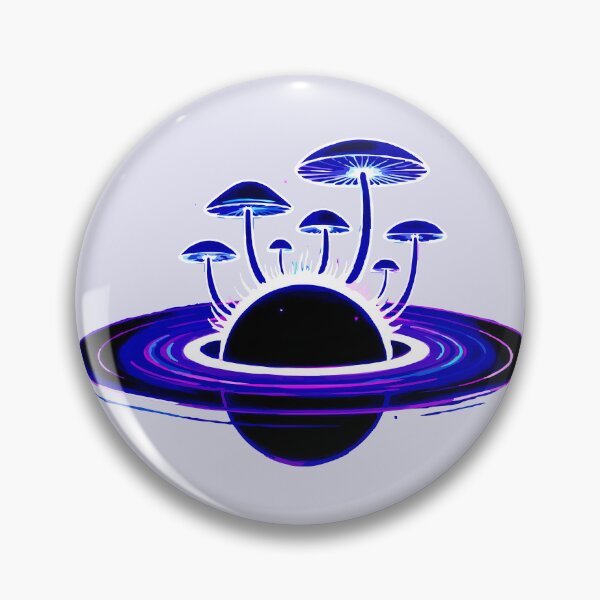 Item preview, Psychedelic Neon Mushroom Planet Trippy Fungi Art designed and sold by VikArtStudio.