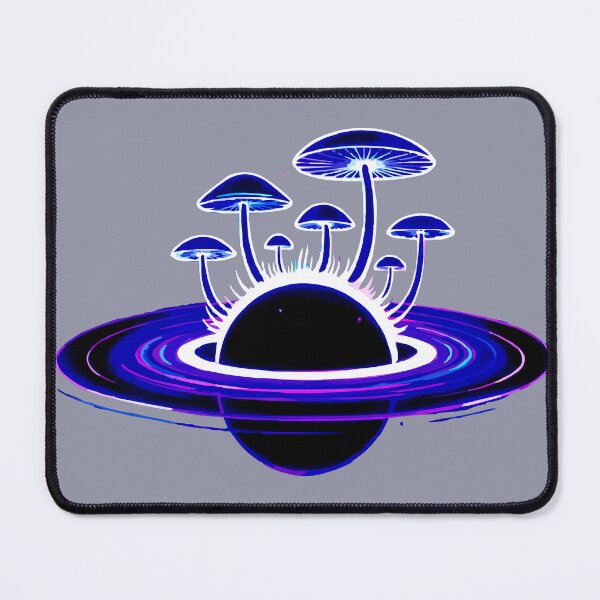 Item preview, Psychedelic Neon Mushroom Planet Trippy Fungi Art designed and sold by VikArtStudio.