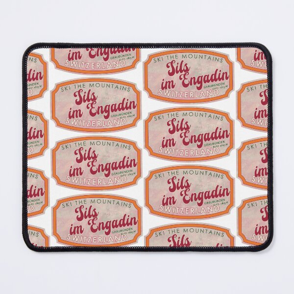 Item preview, Sils im Engadin, Switzerland, Graubünden, Ski, textured skiing badge designed and sold by Wanderful-roads.
