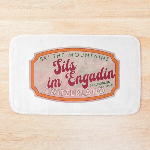 Item preview, Sils im Engadin, Switzerland, Graubünden, Ski, textured skiing badge designed and sold by Wanderful-roads.