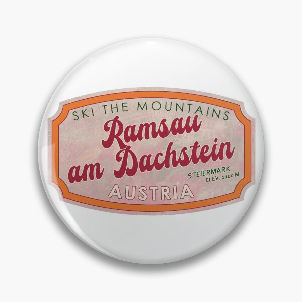 Item preview, Ramsau am Dachstein, Austria, Steiermark, Ski, textured skiing badge designed and sold by Wanderful-roads.