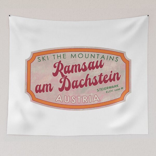 Item preview, Ramsau am Dachstein, Austria, Steiermark, Ski, textured skiing badge designed and sold by Wanderful-roads.
