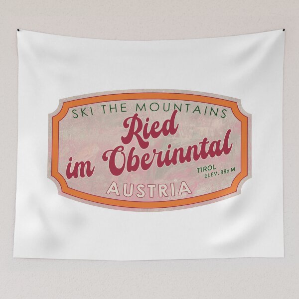 Item preview, Ried im Oberinntal, Austria, Tirol, Ski, textured skiing badge designed and sold by Wanderful-roads.