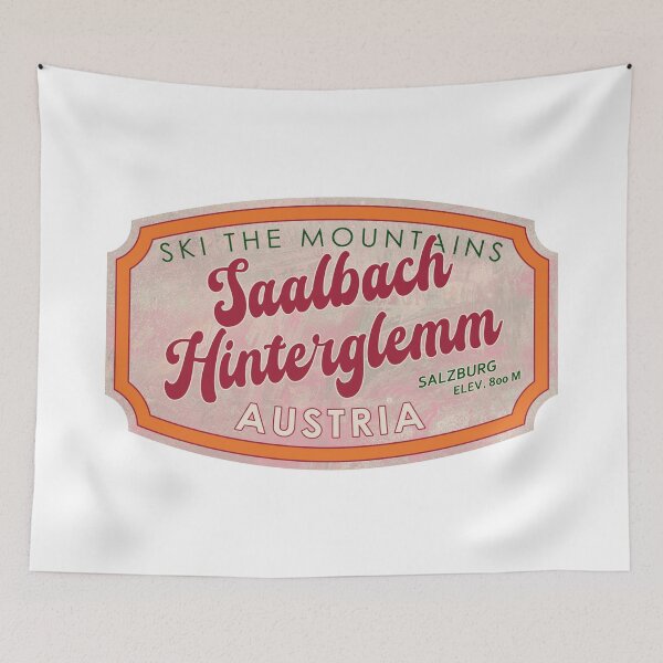 Item preview, Saalbach-Hinterglemm, Austria, Salzburg, Ski, textured skiing badge designed and sold by Wanderful-roads.