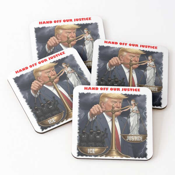 Item preview, HANDS OFF OUR JUSTICE - Trump political satire art designed and sold by K-O-Bold.