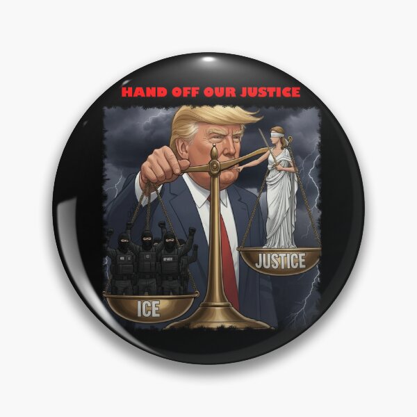 Item preview, HANDS OFF OUR JUSTICE - Trump political satire art designed and sold by K-O-Bold.