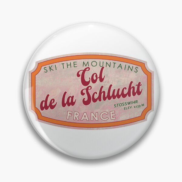 Item preview, Col de la Schlucht, France, Stosswihr, Ski, textured skiing badge designed and sold by Wanderful-roads.