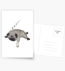 Sleeping Pug Postcards