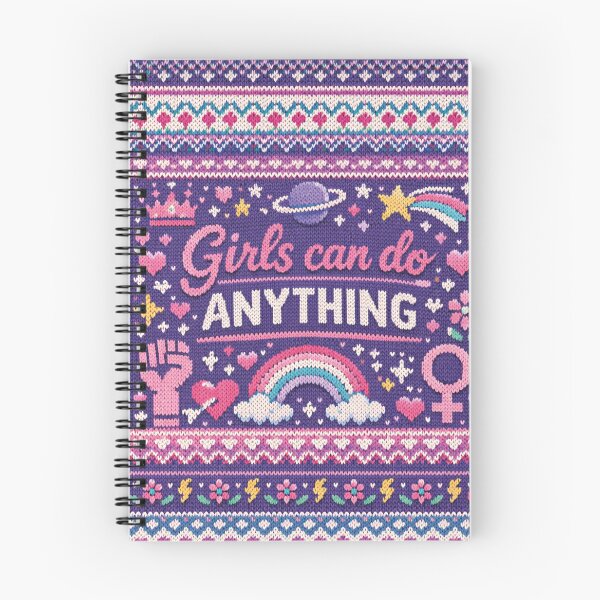 Item preview, Girls Can Do Anything Empowerment Knitting Pattern Design designed and sold by Mauswohn.