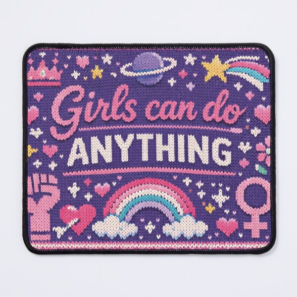 Item preview, Girls Can Do Anything Empowerment Knitting Pattern Design designed and sold by Mauswohn.