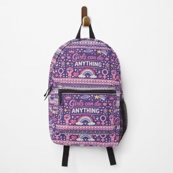 Item preview, Girls Can Do Anything Empowerment Knitting Pattern Design designed and sold by Mauswohn.