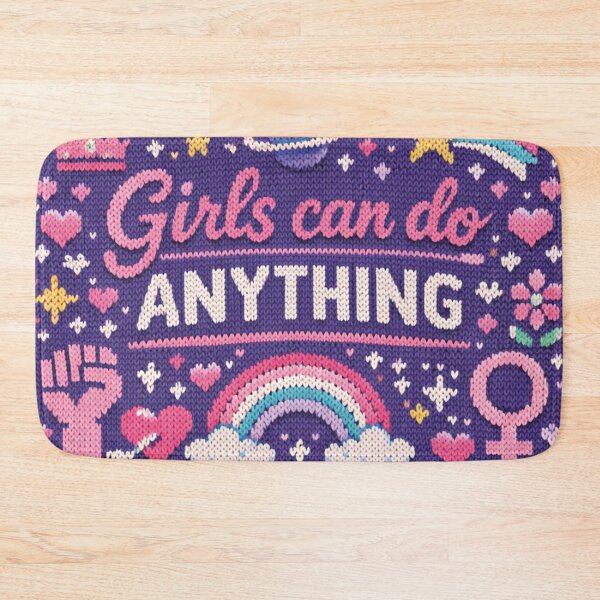 Item preview, Girls Can Do Anything Empowerment Knitting Pattern Design designed and sold by Mauswohn.
