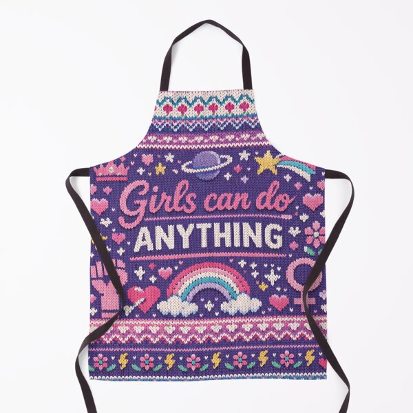 Item preview, Girls Can Do Anything Empowerment Knitting Pattern Design designed and sold by Mauswohn.