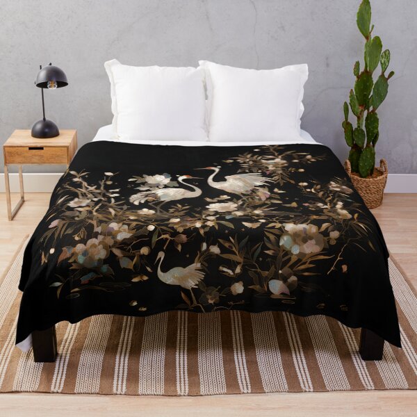 Item preview, Golden Crane & Peony Mother-of-Pearl Art – Korean Nacre Inspired Luxury Floral Birds Design designed and sold by Windy-market.