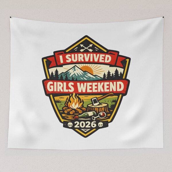 Item preview, I Survived Girls Weekend 2026 Retro Adventure Camping Humor designed and sold by SplashTastic.