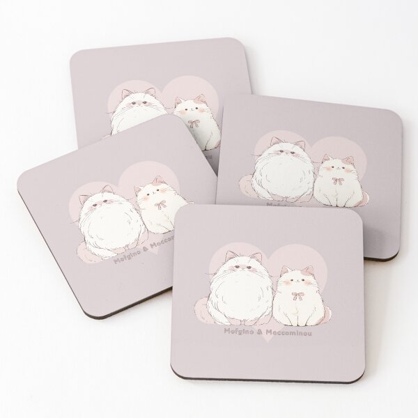 Item preview, Mofgino & Moccominou - Fluffy Cat Love Heart designed and sold by mofmof-design.