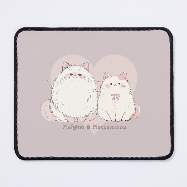 Item preview, Mofgino & Moccominou - Fluffy Cat Love Heart designed and sold by mofmof-design.