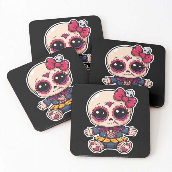 Item preview, Creepy Cute Sugar Skull Doll – Kawaii Gothic Skeleton Girl designed and sold by LintonGriffin.