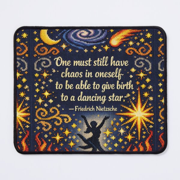 Item preview, Nietzsche Dancing Star Chaos Quote Knitting Pattern Design designed and sold by Mauswohn.