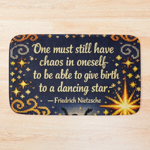 Item preview, Nietzsche Dancing Star Chaos Quote Knitting Pattern Design designed and sold by Mauswohn.