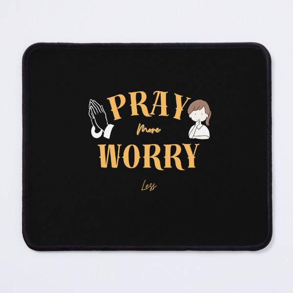 Item preview, Pray more worry less is christian typography design designed and sold by FaithVerseDesigns.