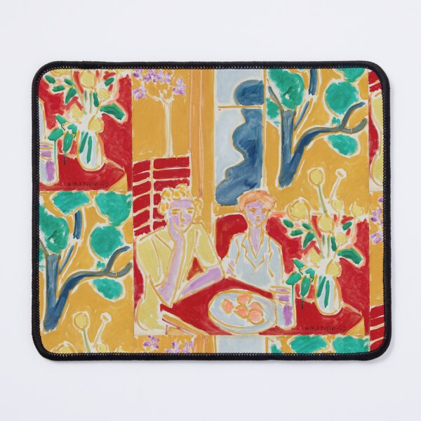 Item preview, Deux Fillettes Fond Jaune Et Rouge by Henri Matisse: Fauvist Art Print designed and sold by artofuniverse.