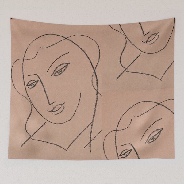 Item preview, Etude Pour La Vierge Tete Voilee by Henri Matisse: Minimalist Line Portrait designed and sold by artofuniverse.