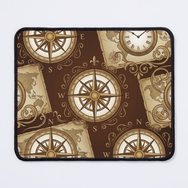 Item preview, Vintage Nautical Compass and Pocket Watch Pattern designed and sold by DGtaLrtcom.