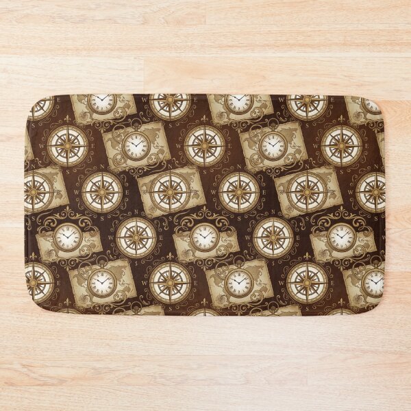 Item preview, Vintage Nautical Compass and Pocket Watch Pattern designed and sold by DGtaLrtcom.