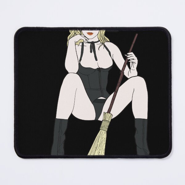 Item preview, Sexy Blonde Witch on Broomstick - Halloween Pin-up Art designed and sold by Hedon77.