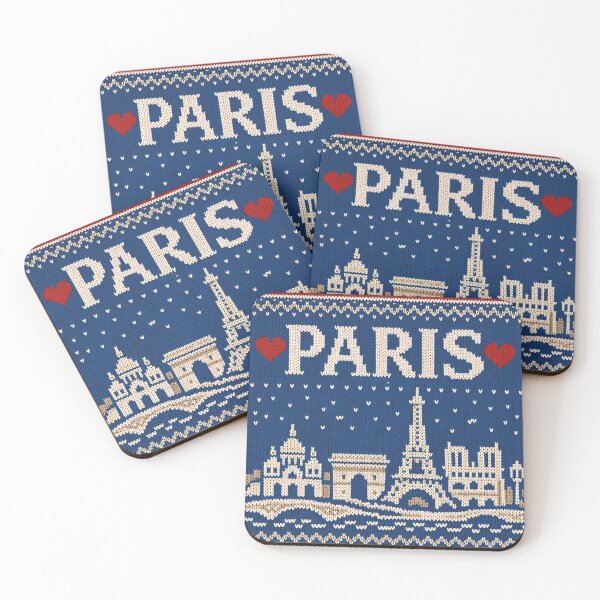Item preview, Paris skyline landmark in a cozy knit pattern design designed and sold by Mauswohn.