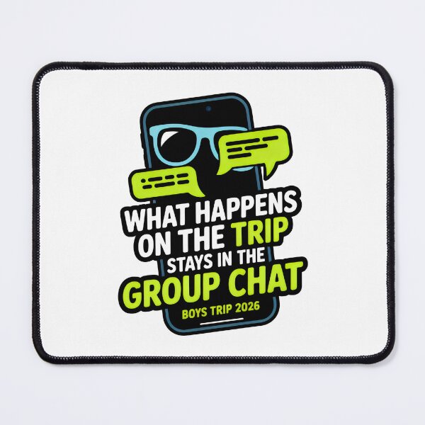 Item preview, What Happens on the Trip Stays in the Group Chat Funny Quotes Digital Culture designed and sold by SplashTastic.