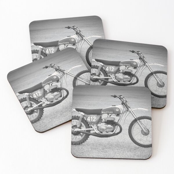 Item preview, Vintage Motocross Motorcycle in black and white designed and sold by pcole123.