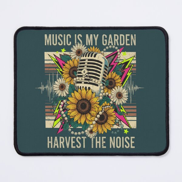 Item preview, Music Is My Garden - Retro 70s Sunflower Streetwear designed and sold by Dimu Co..