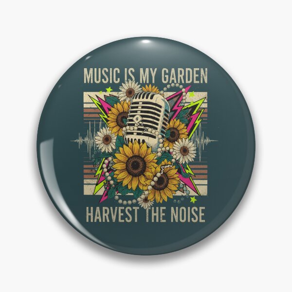 Item preview, Music Is My Garden - Retro 70s Sunflower Streetwear designed and sold by Dimu Co..