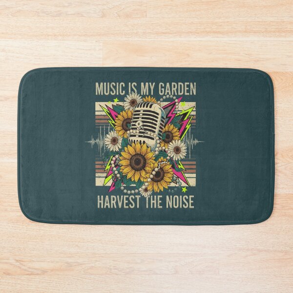 Item preview, Music Is My Garden - Retro 70s Sunflower Streetwear designed and sold by Dimu Co..